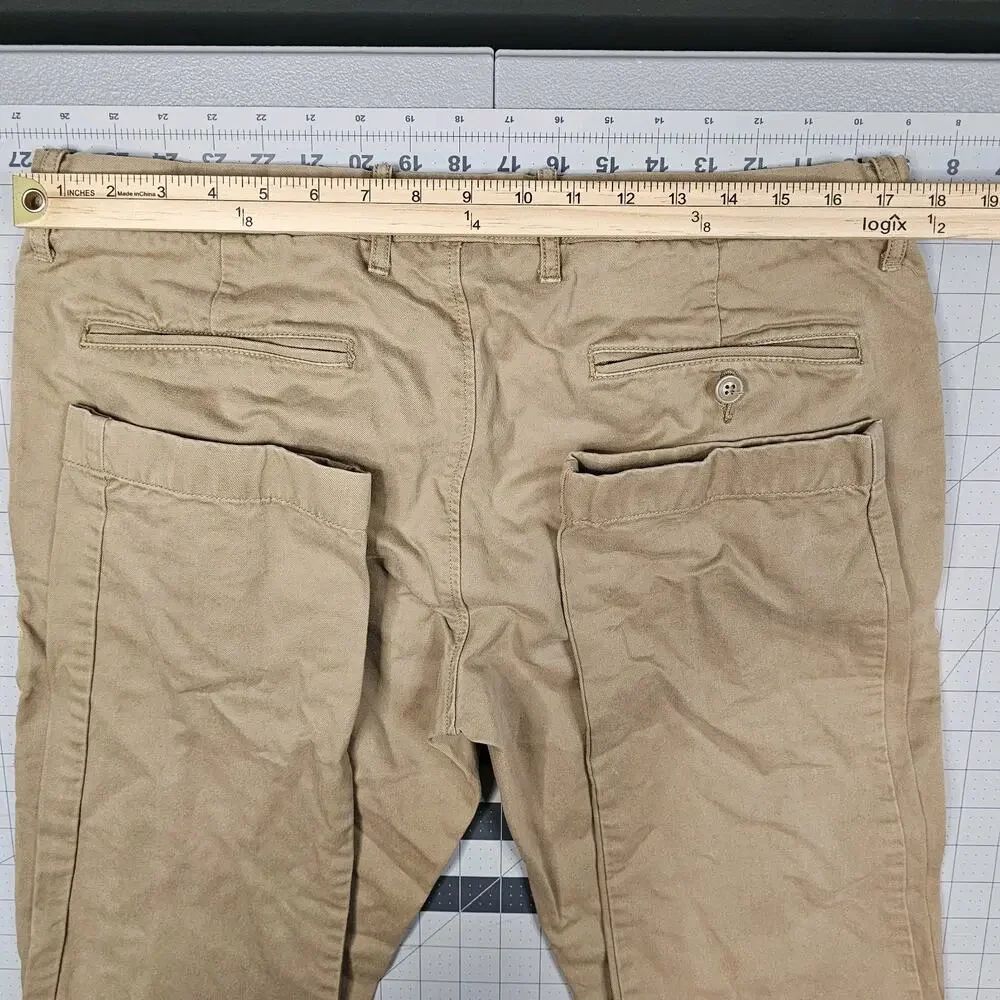 J Crew 484 Pants Mens 36x34 Tan Khaki Broken In Chino Slim Preppy Academia Read